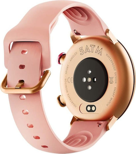 Oukitel BT60 Waterproof Smartwatch with Heart Rate Monitor (Pink) vue 3