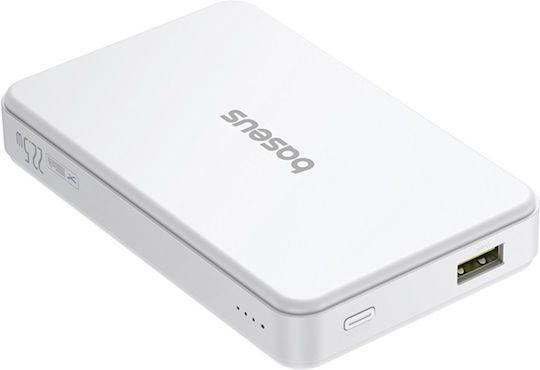 Baseus Airpow2 Qi2 Power Bank 10000mAh 22.5W with USB-A Port and USB-C Port White view 3
