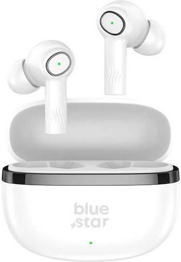 Blue Star AC20C In-ear Bluetooth Handsfree Earphones with Charging Case White view 3