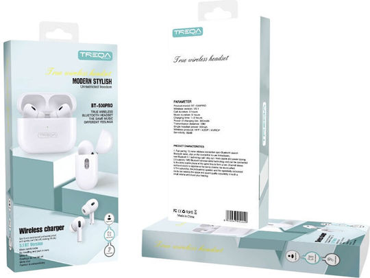 AGC BT-500PRO In-ear Bluetooth Handsfree Earphones with Charging Case White view 2