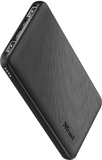 Trust Primo Ultra-thin Power Bank 10000mAh 15W with 2 USB-A Ports and USB-C Port Black vue 2