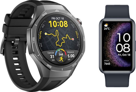 Huawei Watch GT 5 Pro Titanium 46mm Waterproof with Heart Rate Monitor (Black)