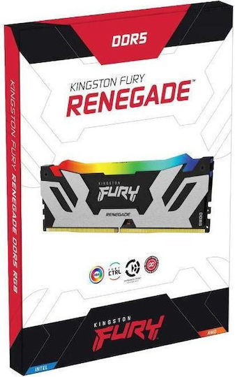 Kingston Fury Renegade RGB DDR5 32GB RAM with 2x16GB Modules and Speed 6400 for Desktop KF564C32RSAK2-32 view 6
