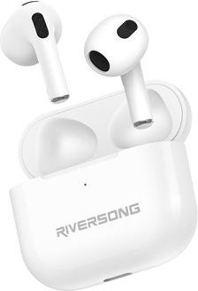 Riversong Air Mini Light Earbud Bluetooth Handsfree Earphones with Charging Case White view 2