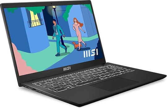 MSI Modern 15 B7M-247XES 15.6" FHD (Ryzen 7-7730U/16GB/512GB SSD/No OS) Classic Black (ES Keyboard) vue 3