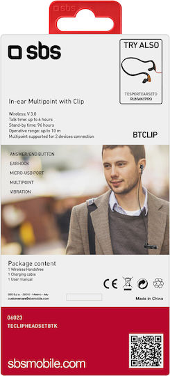 SBS BT300 In-ear Bluetooth Handsfree Earphone Black view 7
