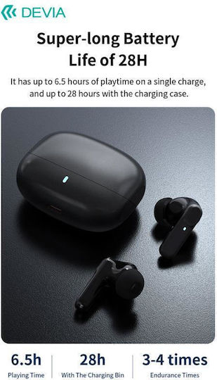 Devia EM408 ANC TWS Pro1 In-ear Bluetooth Handsfree Earphones with Charging Case Black view 6