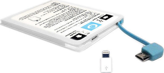 GRAB N GO GNG128 Power Bank 4000mAh with USB-A Port White
