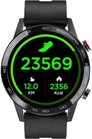 Kingwear L16 46mm Smartwatch with Heart Rate Monitor (Black) view 4