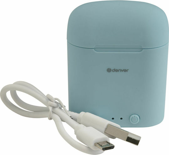 Denver TWE-46 In-ear Bluetooth Handsfree Earphones with Charging Case Light Blue view 5