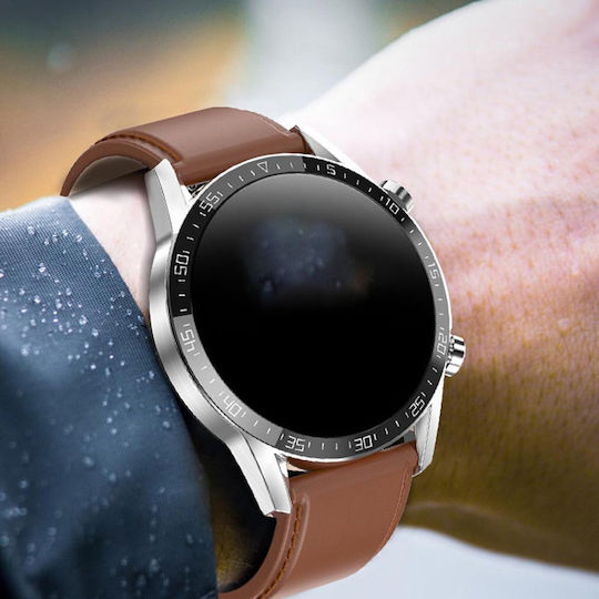 Nubi L13 Smartwatch with Heart Rate Monitor (Brown / Leather Strap) view 6