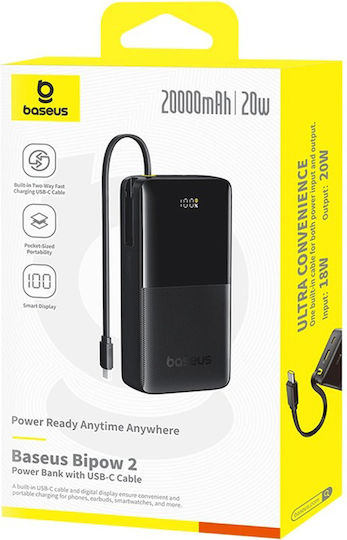 Baseus Bipow 2 Power Bank 20000mAh 20W with USB-A Port and USB-C Port Black view 9