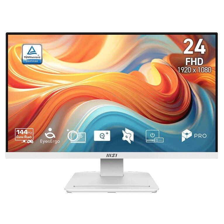 MSI PRO MP241W VA HDR Monitor 23.8" FHD 1920x1080 144Hz White view 3
