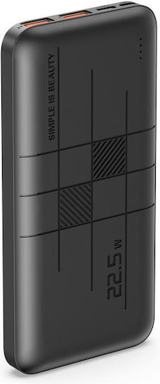 XO PR187 Power Bank 10000mAh 22.5W with 2 USB-A Ports and USB-C Port Power Delivery Black