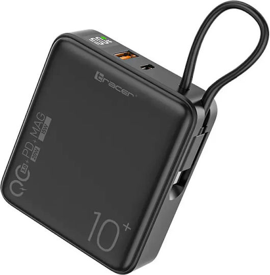 Tracer Scout Power Bank 10000mAh 22.5W with USB-A Port and USB-C Power Delivery Port Black