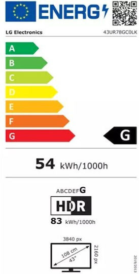 LG Smart Television 43" 4K UHD LED 43UR78GC0LK HDR (2023) view 2
