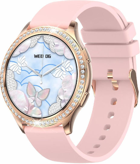 Ak53 Ip67 Bt5.2 1.32inch Smart Watch Support Voice Call Health Monitoring Style:silicone Strap Gold view 1