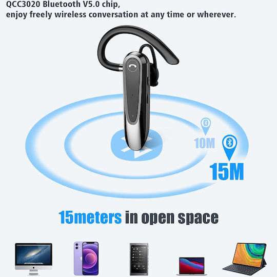 Techsuit CB2 In-ear Bluetooth Handsfree Earphone Black view 6