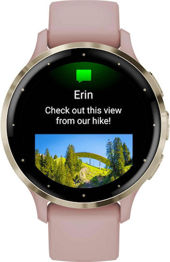 Garmin Venu 3S 41mm Waterproof Smartwatch with Heart Rate Monitor (Soft Gold Stainless Steel Bezel with Dust Rose Case and Silicone Band) view 4