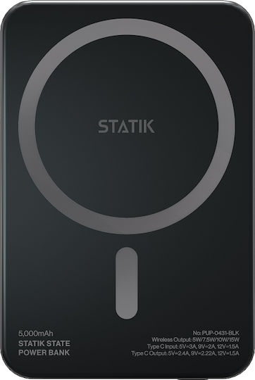 Statik MagSafe Power Bank 5000mAh 15W with USB-C Port Black view 1