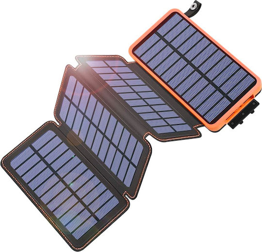 Foldable Solar Power Bank 20000mAh with 2 USB-A Ports Black view 1