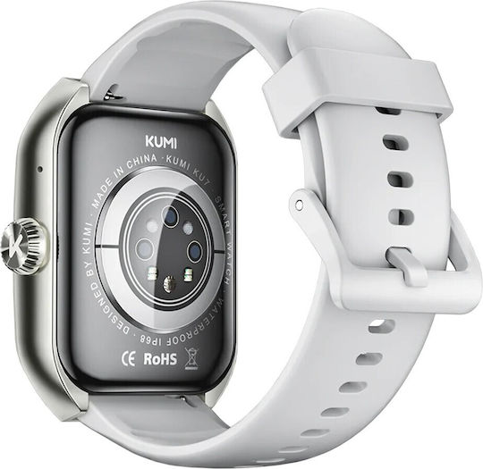 Kumi KU7 Smartwatch with Heart Rate Monitor (Silver) view 4