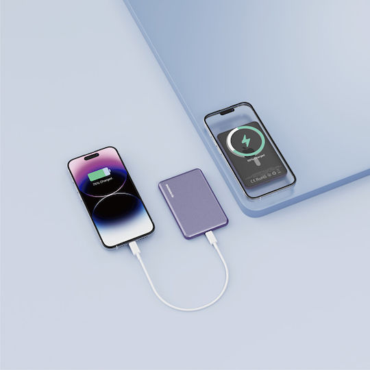 Riversong MagNano 05 Power Bank 5000mAh with USB-C Port Dark Purple view 2