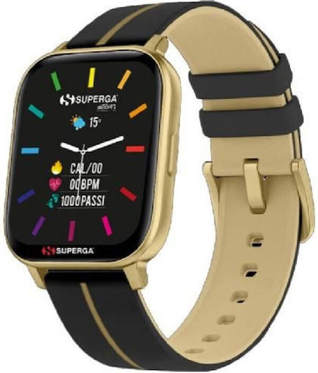 Superga SW-STC015 40mm Smartwatch with Heart Rate Monitor (Black / Gold)