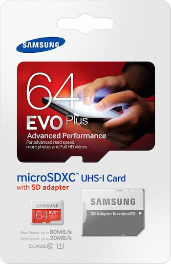 Samsung EVO+ microSDXC 64GB U1 UHS-I 80MB/s with Adapter view 4