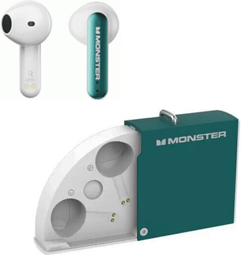 Monster XKT17 Earbud Bluetooth Handsfree Earphones with Charging Case Green view 2