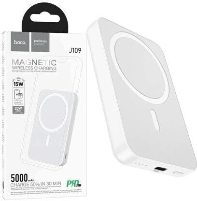 Hoco J109 Power Bank 5000mAh 20W with USB-C Port Power Delivery White view 2