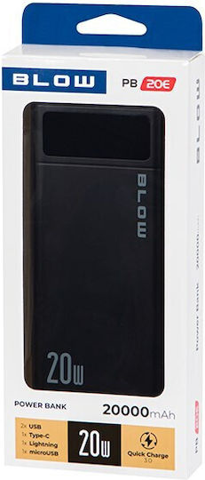 Blow PB10A Power Bank 10000mAh with 2 USB-A Ports and USB-C Port Black view 3