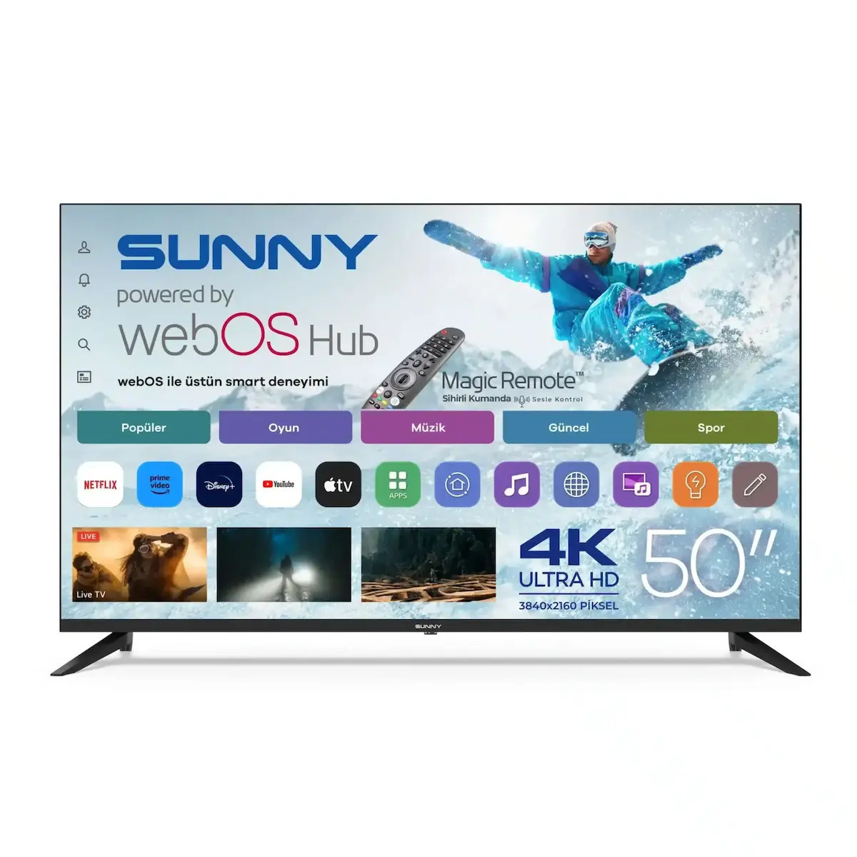 Sunny Smart TV 50" 4K UHD LED SN50UPRL HDR (2025)