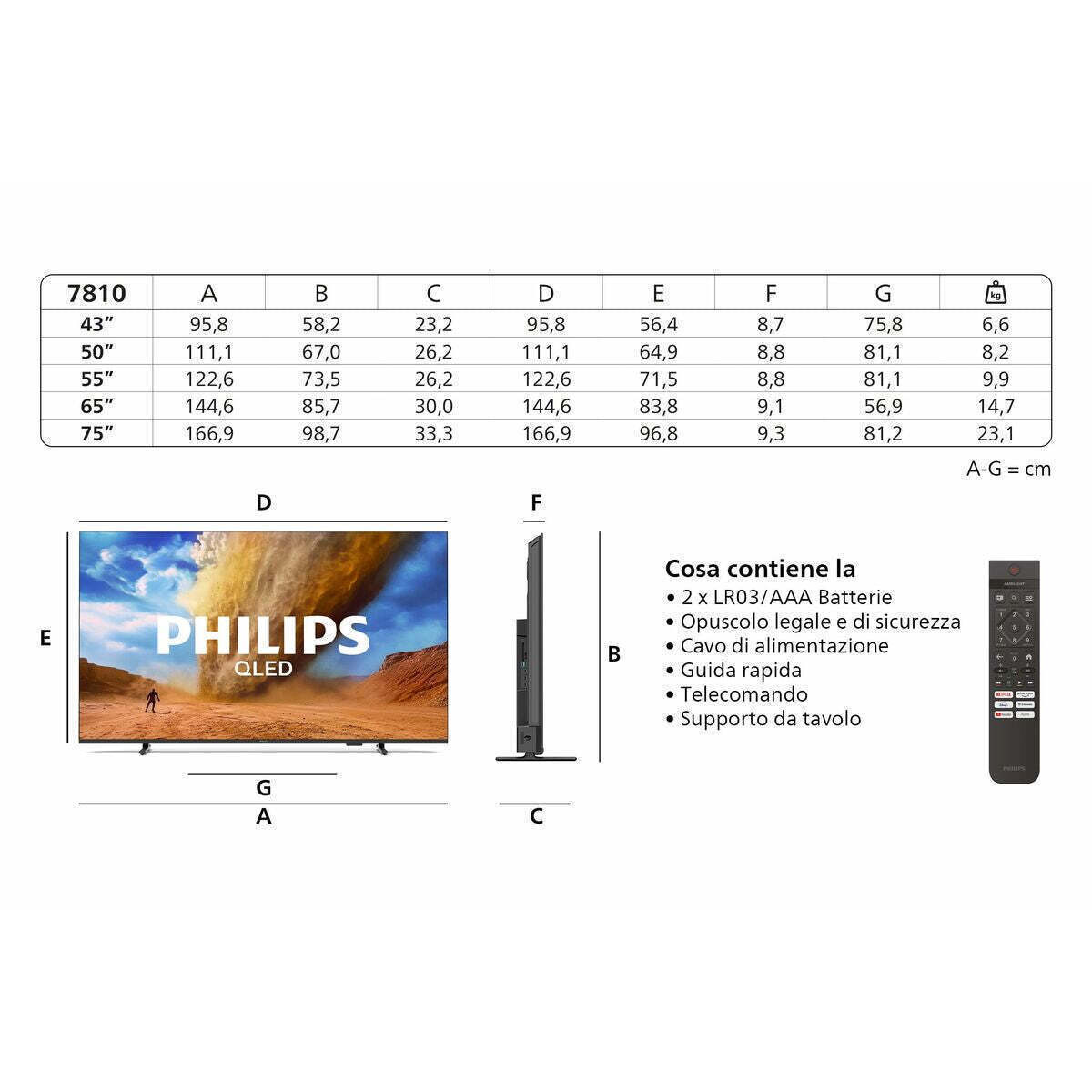 Philips Smart Television 75" 4K UHD QLED PUS7810 HDR (2025) view 4