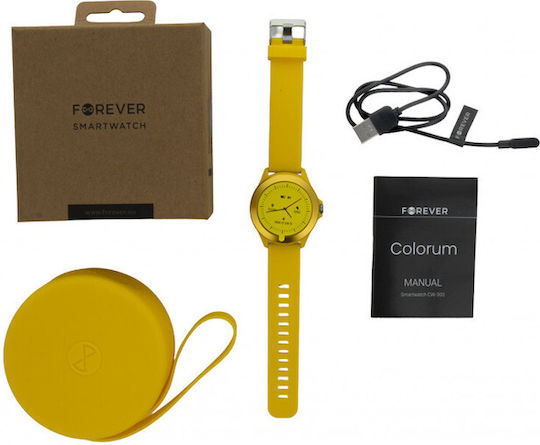 Forever Colorum CW-300 Smartwatch with Heart Rate Monitor (Yellow) vue 5