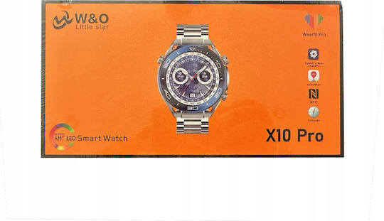 X10 Pro Metal Smartwatch with Heart Rate Monitor (Black)