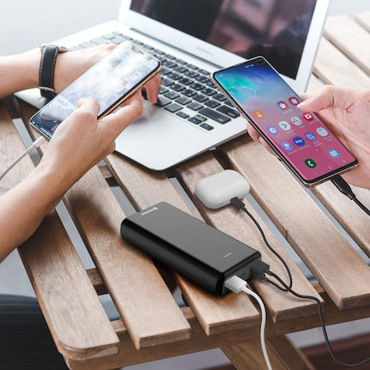 Swissten Power Bank 30000mAh 20W with 2 USB-A Ports and 3 USB-C Ports Power Delivery Black view 8