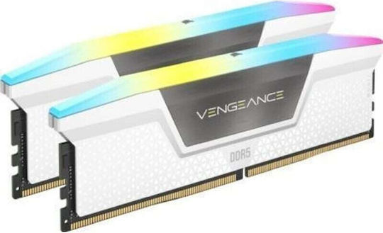 Corsair Vengeance RGB DDR5 32GB RAM with 2x16GB Modules and Speed 6000 for Desktop CMH32GX5M2B6000C30W view 2