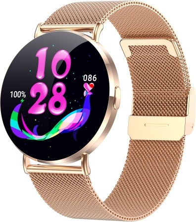 Km88 Smartwatch with Heart Rate Monitor (Gold)