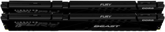 Kingston Fury Beast DDR5 64GB RAM with 2x32GB Modules and Speed 6400 for Desktop KF564C32BBEK2-64 vue 2