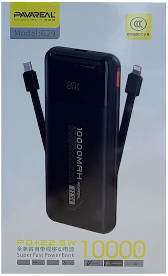 Pavareal G29 Power Bank 10000mAh 22.5W Power Delivery Black