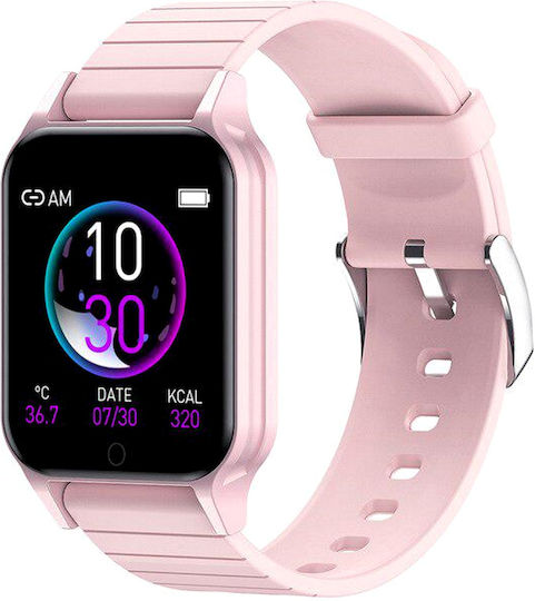 Idealstore Smartemp Vision 96 Smartwatch Health Monitoring Functions Heart Rate Measurement Blood Pressure Reminder Body Temperature Measurement Oxygen Monitoring Multi-sport Mode Ip67 Pink view 1