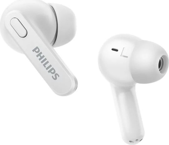 Philips TAT2206 Earbud Bluetooth Handsfree Earphones with Sweat Resistance and Charging Case White vue 2