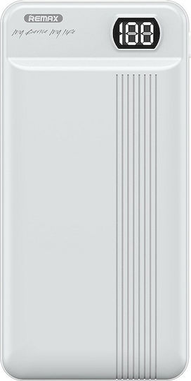 Remax Fizi Series Power Bank 20000mAh with 2 USB-A Ports White