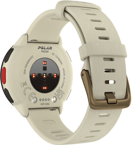 Polar Pacer 45mm Smartwatch with Heart Rate Monitor (Cloud White) vue 3