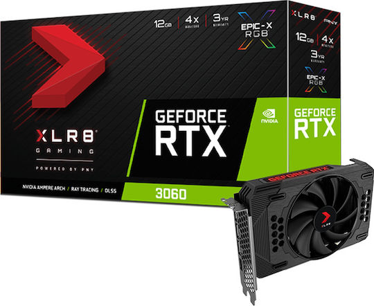 PNY GeForce RTX 3060 12GB GDDR6 REVEL EPIC-X RGB Single Fan Edition Graphics Card view 4