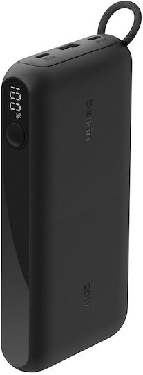 Belkin 20K with Display Power Bank 20000mAh 20W with USB-A Port and 2 USB-C Ports Power Delivery Black view 3