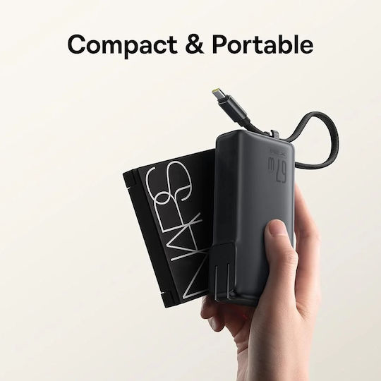 Baseus Nomos NT11 Power Bank 10000mAh 67W with USB-A Port and USB-C Port Cosmic Black view 5
