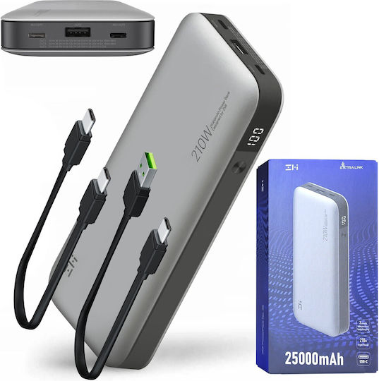 ZMI Qb826g Power Bank 25000mAh with USB-A Port and 2 USB-C Ports Power Delivery / Quick Charge 3.0 Gray view 3