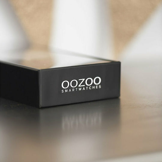 Oozoo Q00114 Stainless Steel 43mm Smartwatch with Heart Rate Monitor (Black / Gold) view 4